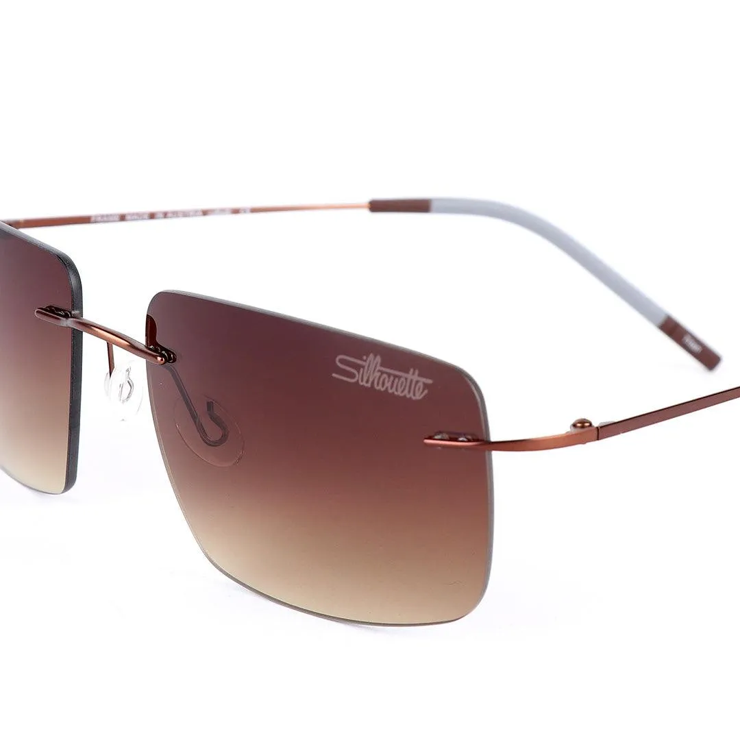 Silhouette Rimless Carbon Brown Sunglasses
