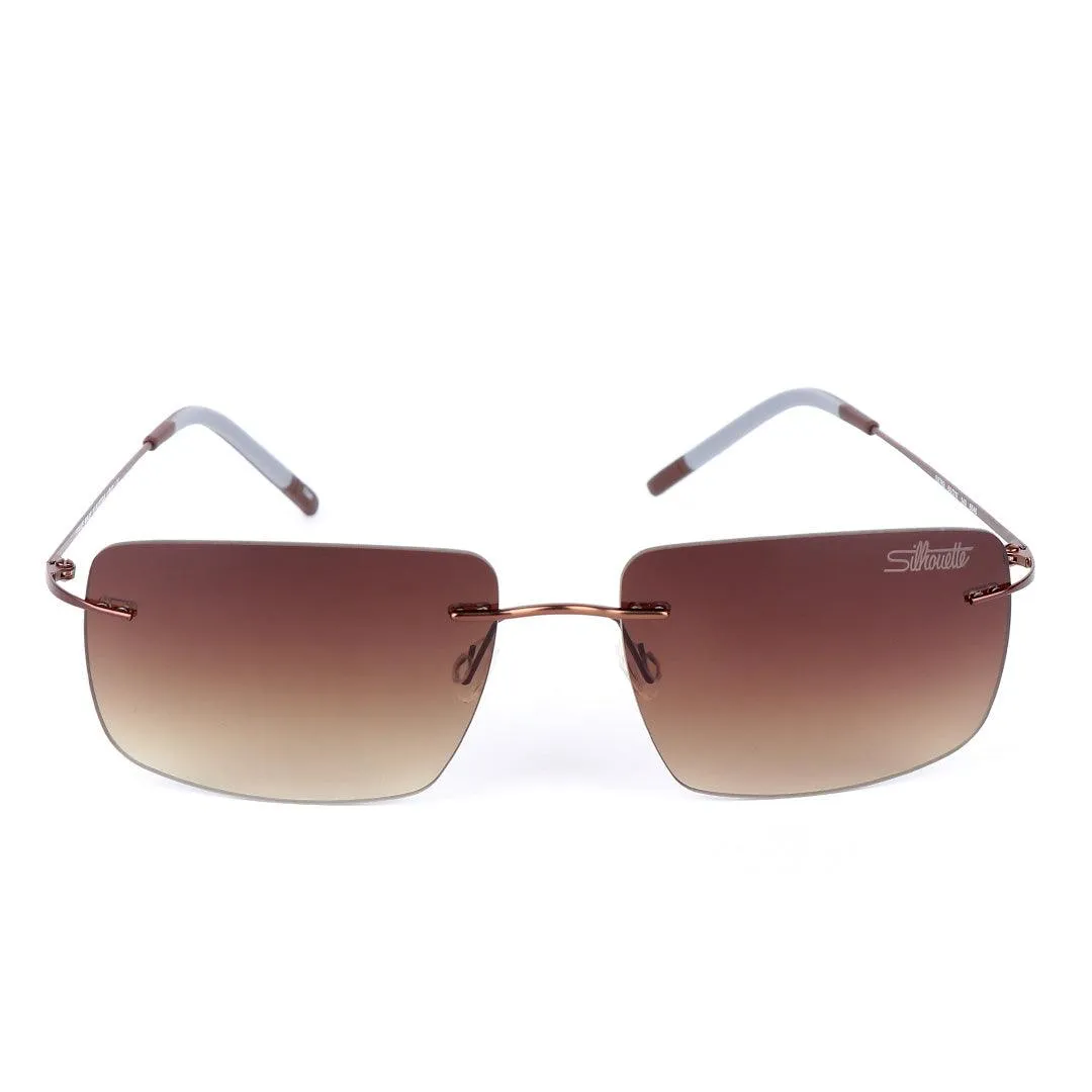 Silhouette Rimless Carbon Brown Sunglasses