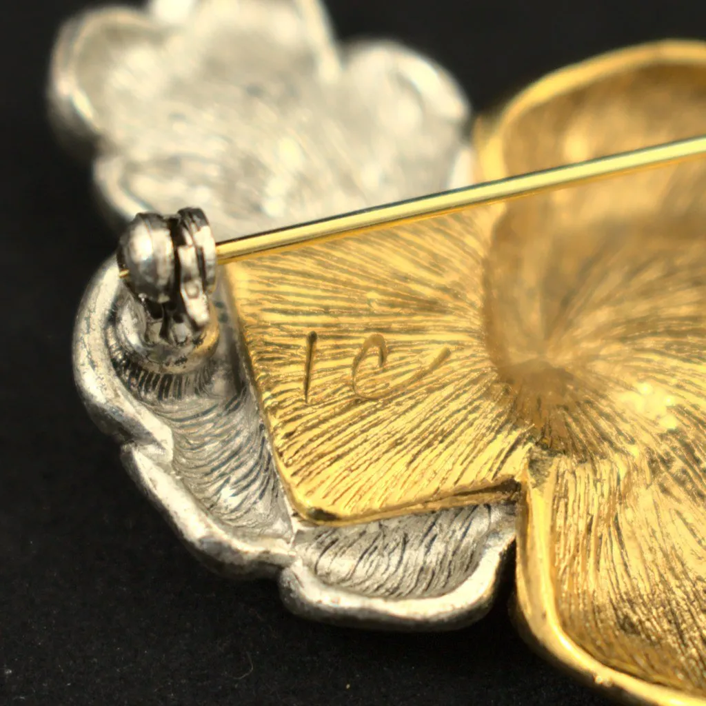 Silver & Gold Pansy Brooch
