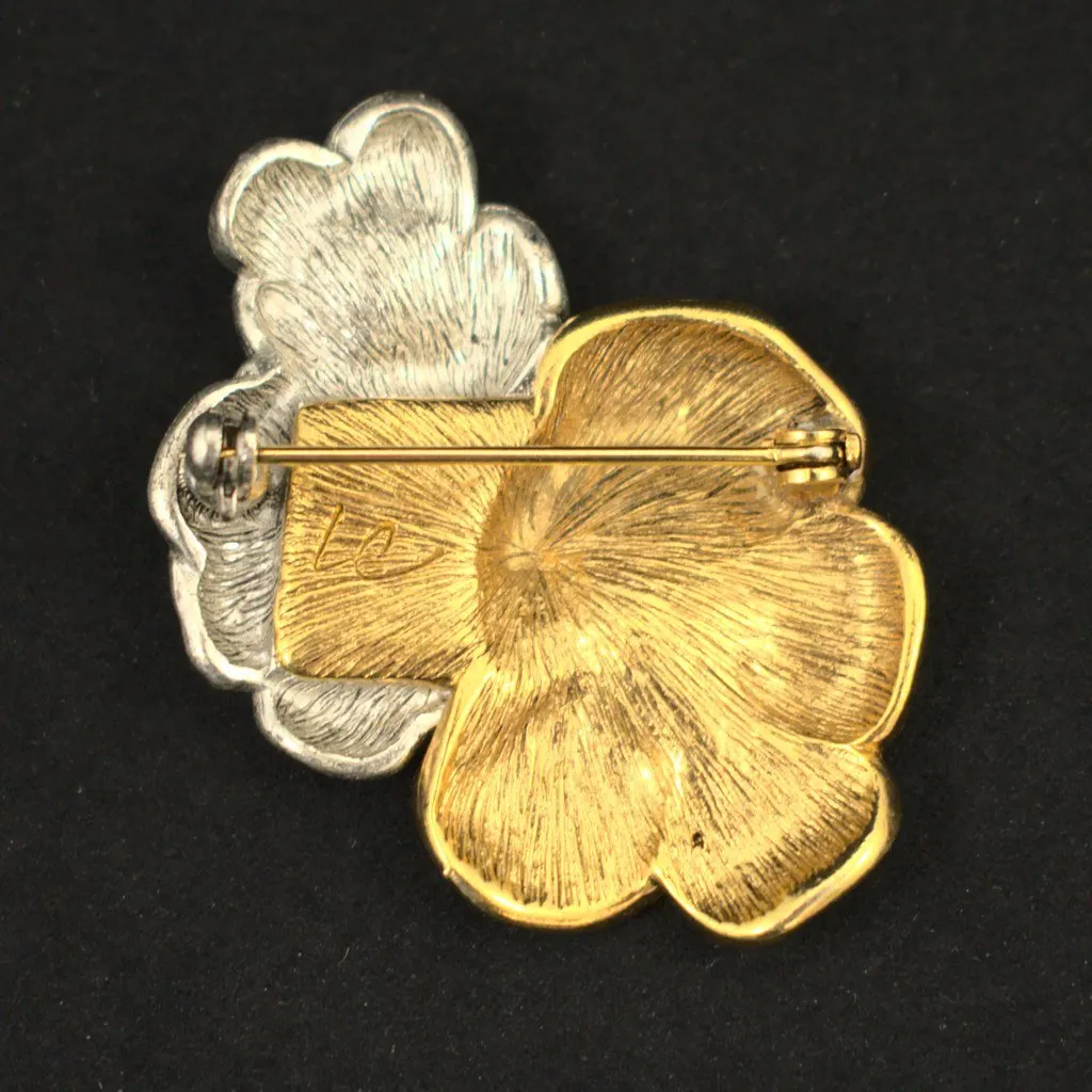 Silver & Gold Pansy Brooch
