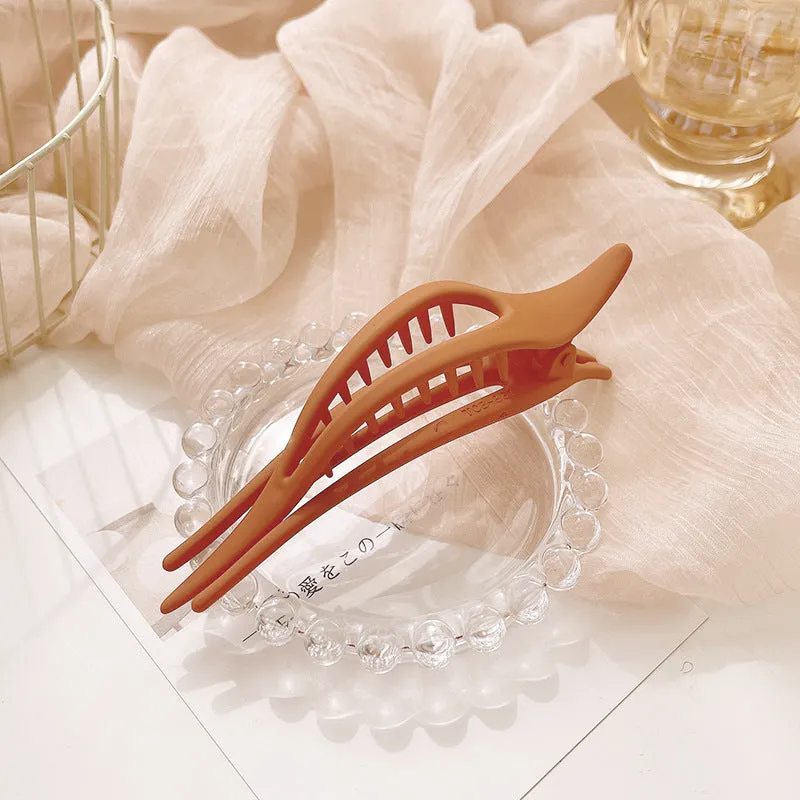 Simple Frosted Duckbill Clip Female Hairpin