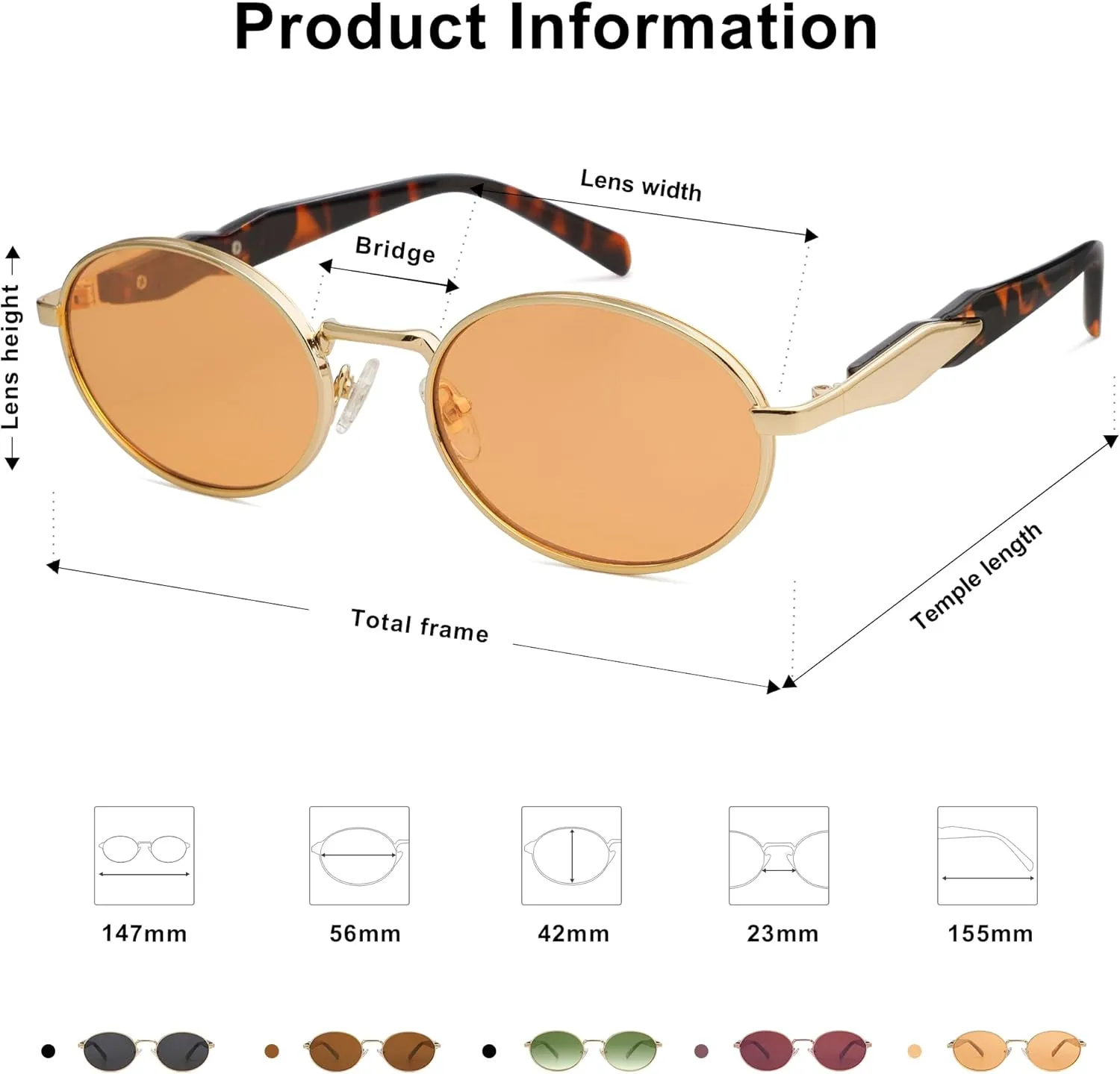 SOJOS Retro Oval Sunglasses for Women Men Trendy Sun Glasses Designer Inspired Classic Shades UV400 Protection SJ1224