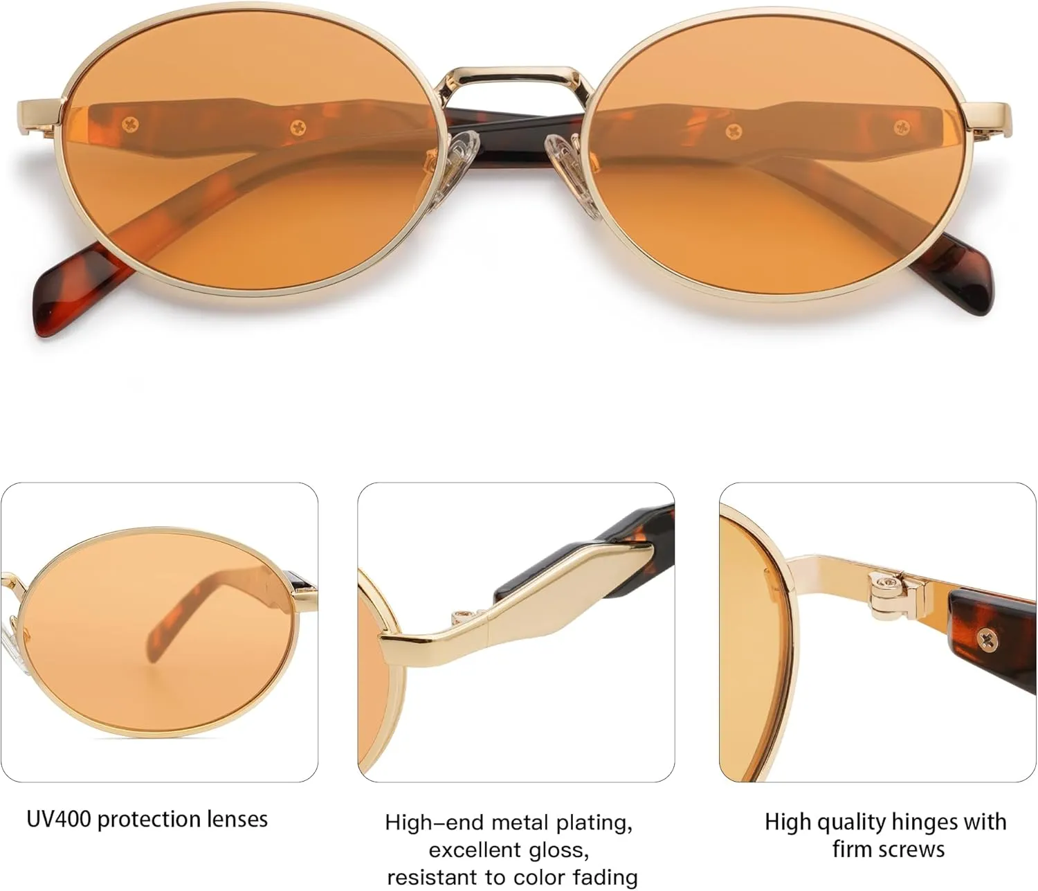 SOJOS Retro Oval Sunglasses for Women Men Trendy Sun Glasses Designer Inspired Classic Shades UV400 Protection SJ1224