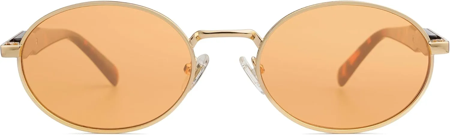 SOJOS Retro Oval Sunglasses for Women Men Trendy Sun Glasses Designer Inspired Classic Shades UV400 Protection SJ1224