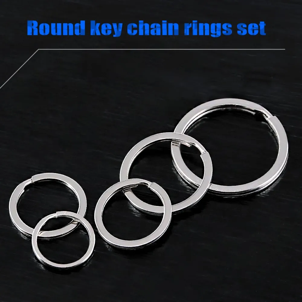 Swpeet 60 Pcs Assorted Multi-Purpose Metal Keychain Rings Split Keyrings Flat O Ring for Home Car Keys Attachments Keys Pendants - 20mm, 25mm, 30mm, 35 mm, 38 mm