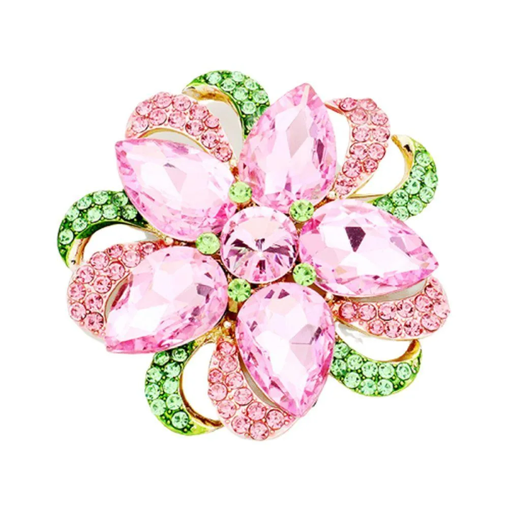 Teardrop Floral Brooch