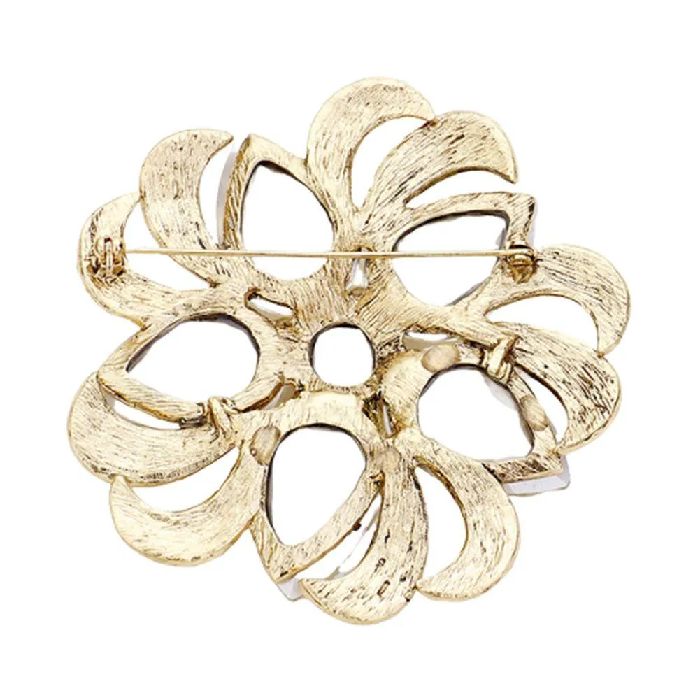 Teardrop Floral Brooch