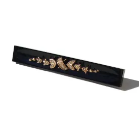 Victorian Jet Bar Brooch GF Seed Pearls Mourning Memento Mori Pin