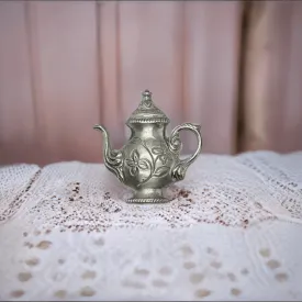 Vintage Silver Tone Teapot Brooch