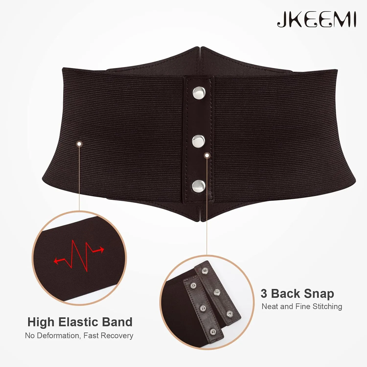 Women Corset Belt Metal O-Ring Heart-Ring Wide Elastic Waspie Waist Belt for Daily Cosplay Halloween Costumes